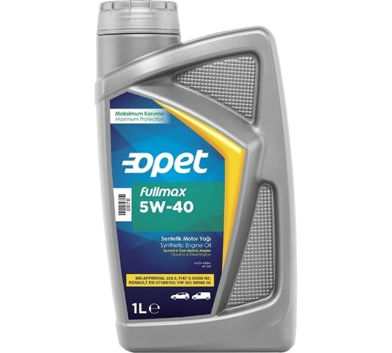 Изображение товара Синтетическое моторное масло OPET Fullmax 5W-40 SN, 1 л 601214806
