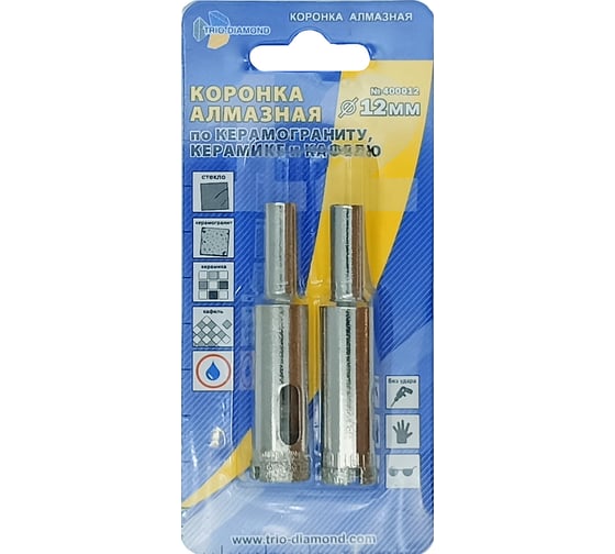 Изображение товара Коронка алмазная по керамике и кафелю TRIO-DIAMOND 12 мм 400012