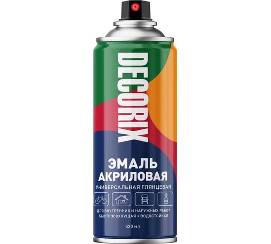 Изображение товара Аэрозольная акриловая эмаль Decorix (универсальная; оливковый; 520 мл) 0101-38 DX