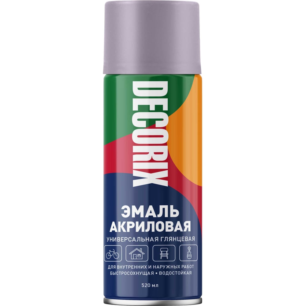 Изображение товара Аэрозольная акриловая эмаль Decorix светло-фиолетовая 520 мл