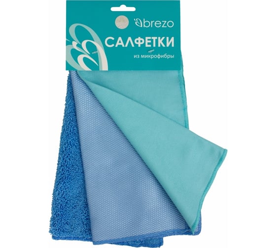 Изображение товара Набор салфеток для экранов и мониторов BREZO гладкая с ромбовидным плетением, гладкая с гладким плетением, махровая, арт. 95422