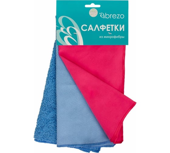 Изображение товара Набор салфеток для мебели BREZO махровая, замшевая, гладкая с ромбовидным плетением, арт. 95419