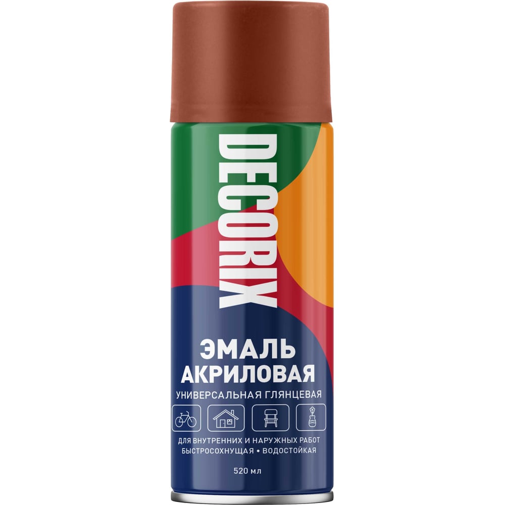 Изображение товара Аэрозольная акриловая эмаль Decorix универсальная терракотовая 520 мл