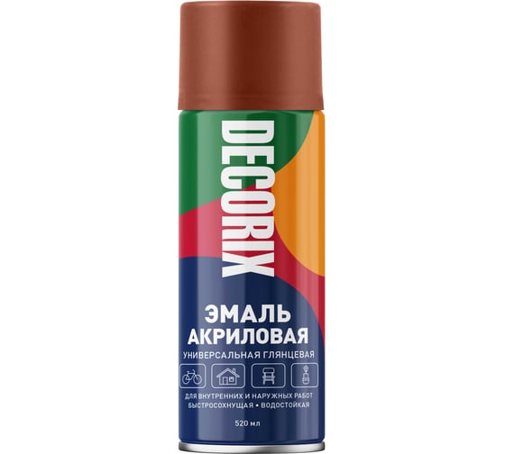 Изображение товара Аэрозольная акриловая эмаль Decorix (универсальная; терракотовый; 520 мл) 0101-41 DX