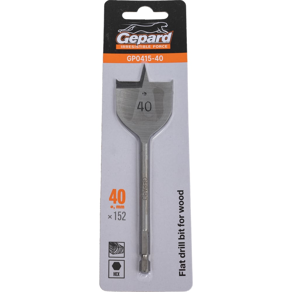 Изображение товара Сверло перьевое по дереву GEPARD GP0415-40 40x152 мм