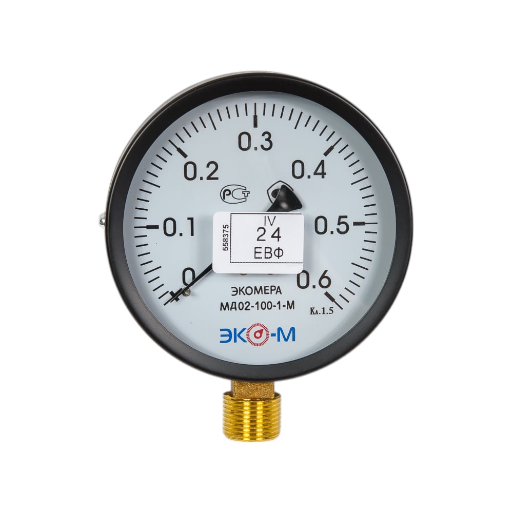 Изображение товара Манометр ЭКО-М Экомера МД02-100 0..0.6 МПа радиальный