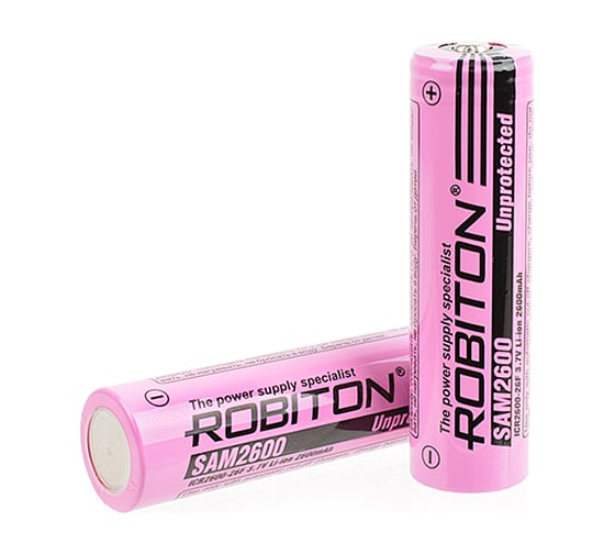 Изображение товара Аккумулятор ROBITON 18650, 2600 mAh, 5.2A, Samsung Li-ion, 1 шт. 16339