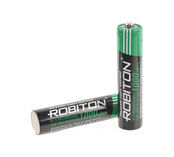 Изображение товара Аккумулятор ROBITON 2шт. 1000NZAAA-2 Ni-Zn AAA 1000мВтч, 550мАч 15020