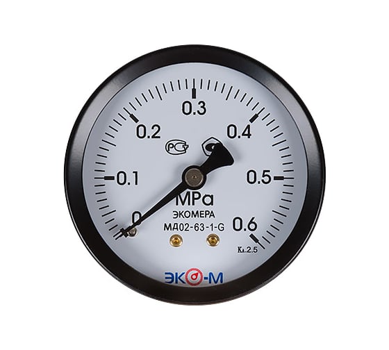 Изображение товара Манометр ЭКО-М Экомера МД02-63 мм 0..0,6МПа G1\4 Осевой МД02-63-G-0,6МПа-ОИ