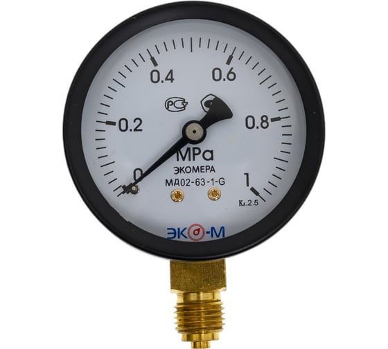Изображение товара Манометр ЭКО-М Экомера МД02-63 мм 0..1МПа G1\4 МД02-63-G-1МПа-РИ