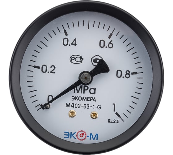 Изображение товара Манометр ЭКО-М Экомера МД02-63 мм 0..1,0МПа G1\4 Осевой МД02-63-G-1МПа-ОИ