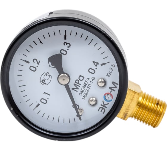 Изображение товара Манометр ЭКО-М Экомера МД02-50 мм 0..0,4МПа G1\4 МД02-50-G-0,4МПа-РИ