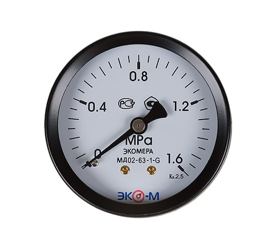 Изображение товара Манометр ЭКО-М Экомера МД02-63 мм 0..1,6МПа G1\4 МД02-63-G-1,6МПа-РИ