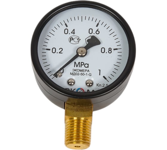 Изображение товара Манометр ЭКО-М Экомера МД02-50 мм 0..1МПа G1\4 МД02-50-G-1МПа-РИ