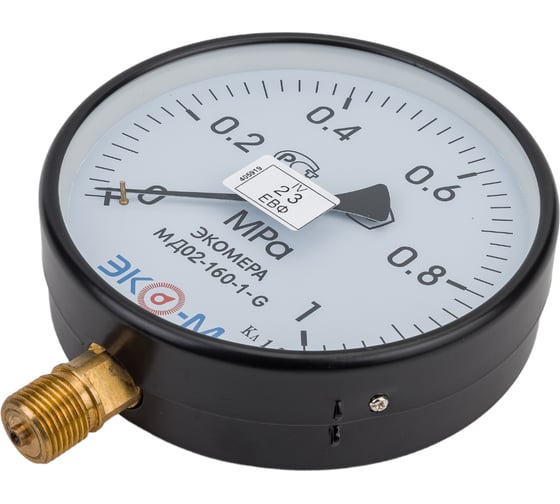 Изображение товара Манометр ЭКО-М Экомера МД02-160мм 0..1 МПа G1\2 МД02-160-G-1МПа