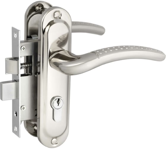 Изображение товара Врезной замок в комплекте с ручкой и цилиндром VЕTTORE 1126 NI m60 никель 20271