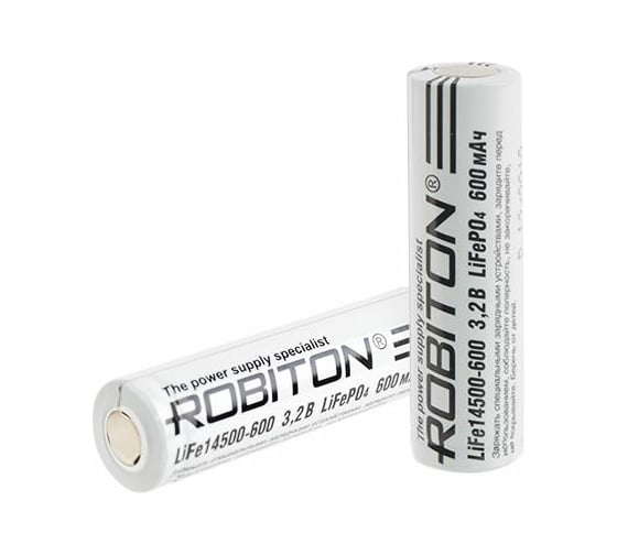 Изображение товара Аккумулятор ROBITON LiFe14500-600 600мАч без защиты 17110