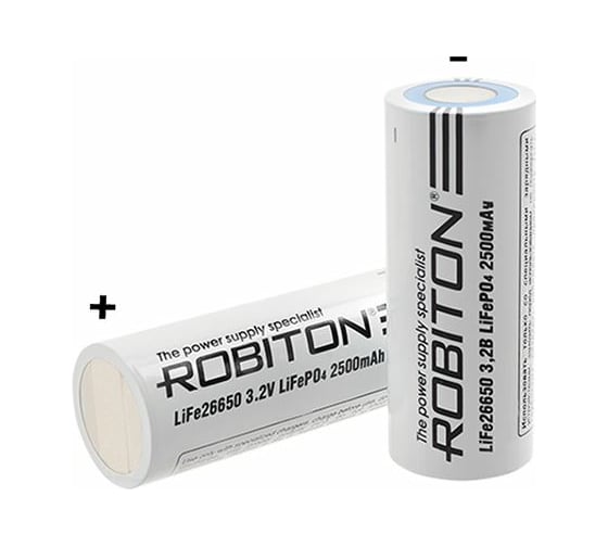 Изображение товара Аккумулятор ROBITON LiFe26650 2500мАч без защиты 13702