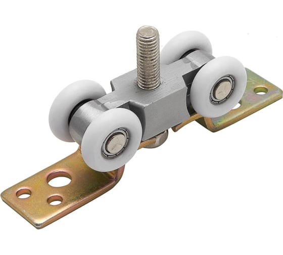 Изображение товара Комплект роликов для раздвижных дверей Trodos с фиксатором QD-018 верхнее крепление, накладные 203006