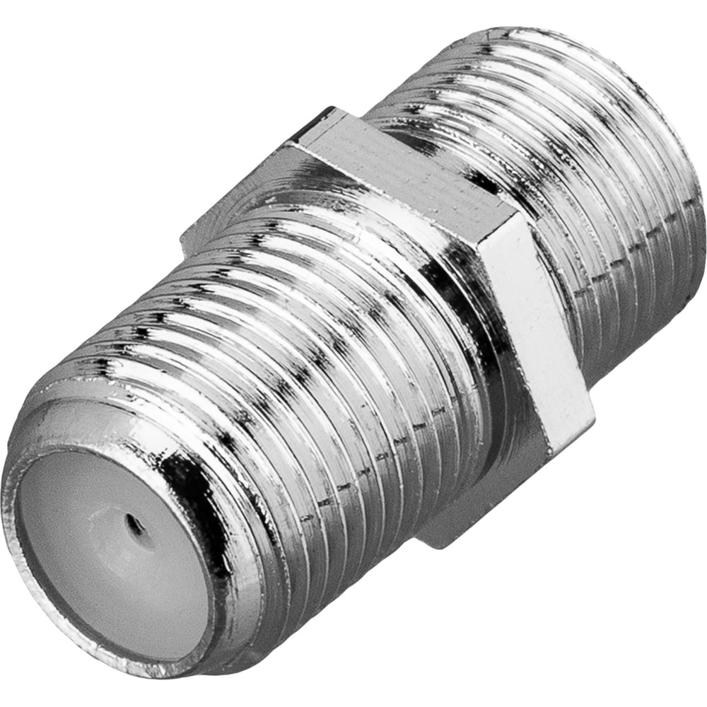 Изображение товара Антенный переходник (гнездо F - гнездо F) REXANT для кабеля RG-6, никель, бочка 06-0020-A