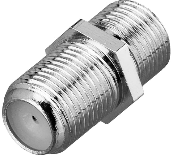 Изображение товара Антенный переходник (гнездо F - гнездо F) REXANT для кабеля RG-6, никель, бочка 06-0020-A