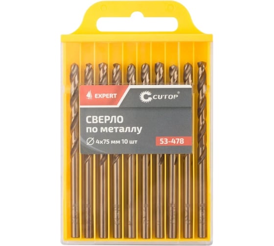 Изображение товара Сверло по металлу EXPERT 10 шт, 4x75 мм CUTOP 53-478