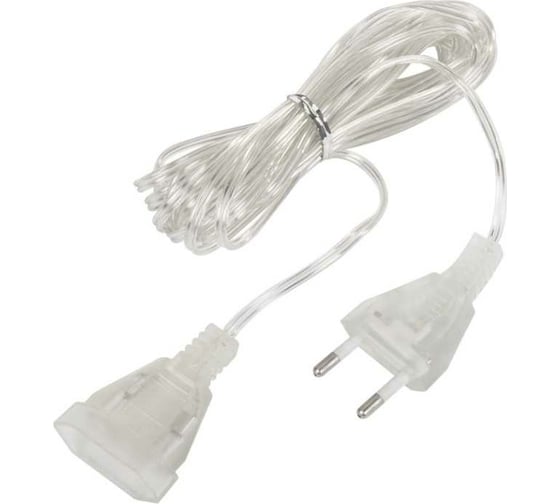 Изображение товара Удлинитель для электрогирлянд Золотая сказка 3 м, прозрачный шнур, пакет,  591712