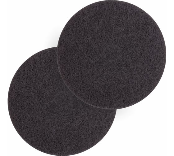 Изображение товара Комплект ПАДов черных для роторных поломоечных машин (2 шт; категория B; 15"/38 см) EURO Clean EURPAD-B15BLACK