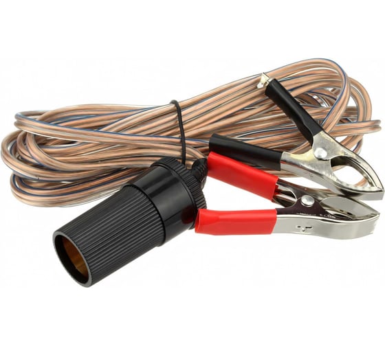 Изображение товара Автомобильный удлинитель прикуривателя REXANT от аккумулятора с зажимами 1.5 м 16-0215