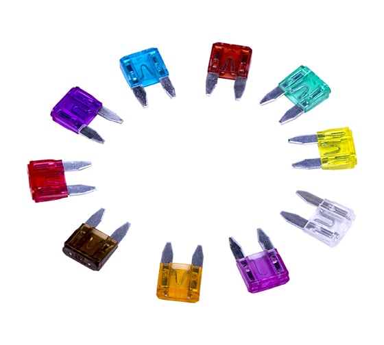 Изображение товара Набор флажковых предохранителей для автомобиля REXANT мини 100 шт. 5-30А, в коробке 80-7023