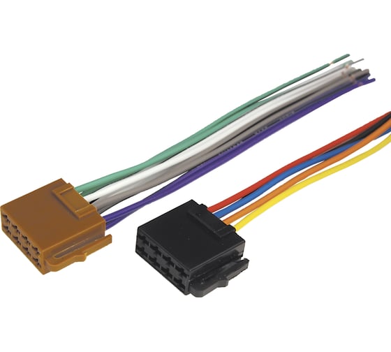 Изображение товара Разъемы для автомагнитол REXANT Евро ISO 2 гнезда, акустика с питанием, 10 шт. 16-0501