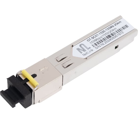 Изображение товара Модуль Netlink SFP-OT-SC01-1550-155Mb-20km (Tx-1550nm, Rx-1310nm) УТ000001581