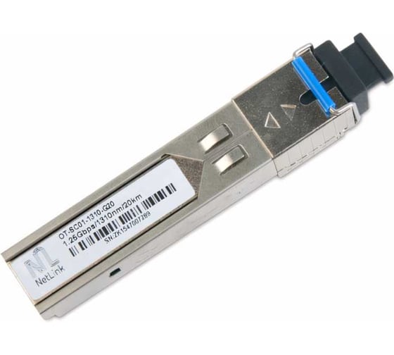 Изображение товара Модуль Netlink SFP-OT-SC01-1310-G-20km (Tx-1310nm, Rx-1550nm) УТ000001578