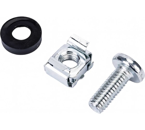 Изображение товара Крепежный комплект Netlink М6 винт, шайба, гайка, упаковка 100 штук УТ000000571