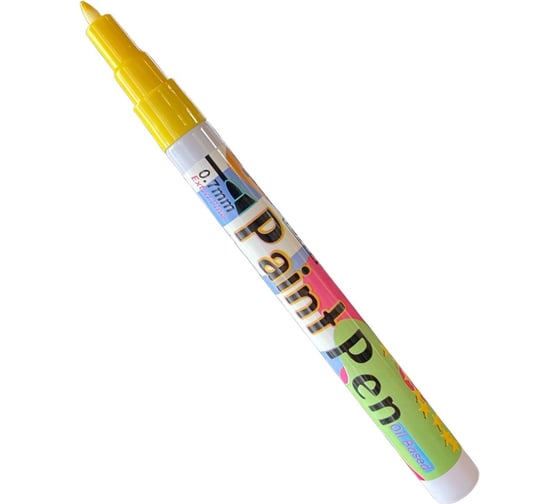 Изображение товара Маркер-краска Flysea по металлу с тонким наконечником Paint Marker FS-177, 0.7 мм, желтый FS-177-yellow