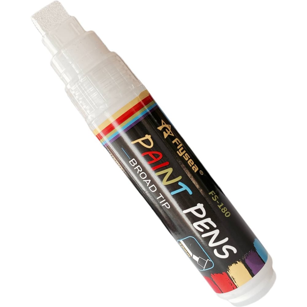 Изображение товара Промышленный маркер-краска Flysea FS-180 белый широкий наконечник 10 мм