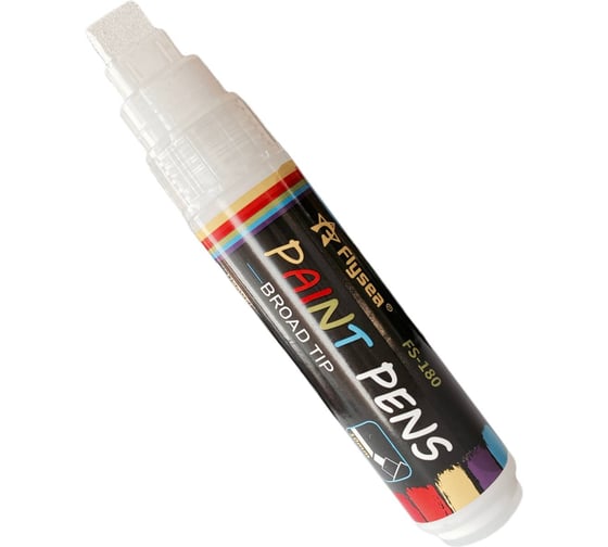 Изображение товара Маркер-краска Flysea промышленный Paint Marker FS-180 с широким наконечником (10.0 мм), белый FS-180-white