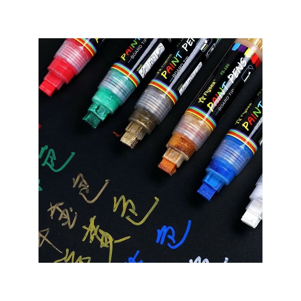 Изображение товара Маркер-краска Flysea промышленный Paint Marker FS-180 с широким наконечником (10.0 мм), желтый FS-180-yellow