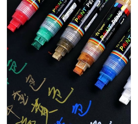 Изображение товара Маркер-краска Flysea промышленный Paint Marker FS-180 с широким наконечником (10.0 мм), желтый FS-180-yellow