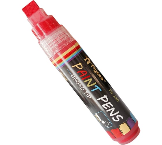 Изображение товара Маркер-краска Flysea промышленный Paint Marker FS-180 с широким наконечником (10.0 мм), красный FS-180-red