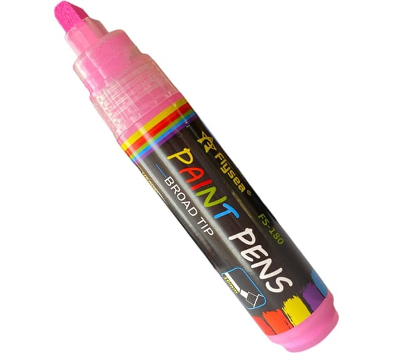 Изображение товара Маркер-краска Flysea промышленный Paint Marker FS-180 с широким наконечником (10.0 мм), розовый FS-180-pink