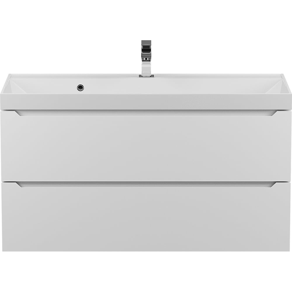 Изображение товара Подвесная тумба с раковиной uperwood Tanos 100 см белая современная глянцевая