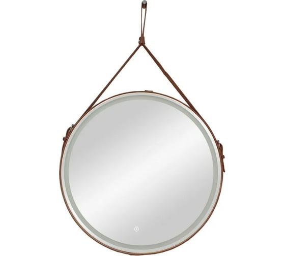 Изображение товара Зеркало Uperwood Round LED D 80 см, LED подсветка, сенсорный выключатель, коричневый ремень 291020277