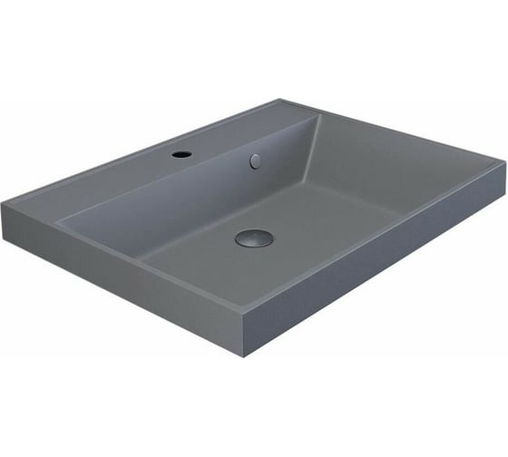 Изображение товара Кварцевая раковина для ванной комнаты Uperwood Classic Quartz 60 см, серая матовая, бетон 291030001