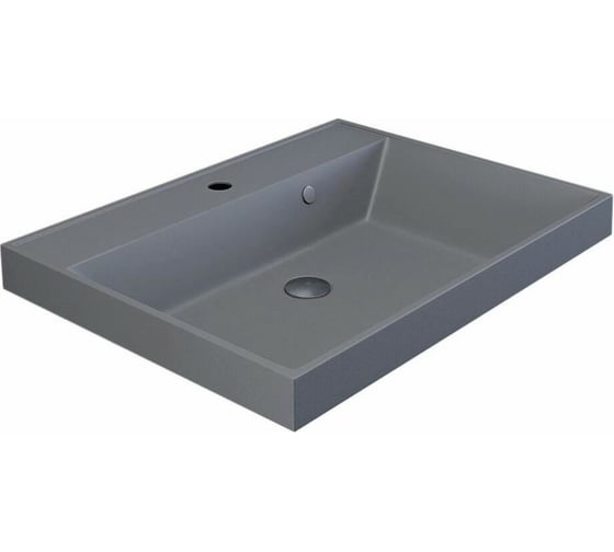 Изображение товара Кварцевая раковина для ванной комнаты Uperwood Classic Quartz 80 см, серая матовая, бетон 291030007