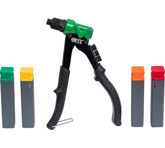 Изображение товара Комбинированный заклепочник FIT Профи для резьбовых заклепок М3-М6 и вытяжных заклепок 2,4-4,8 мм (235 мм) 32070