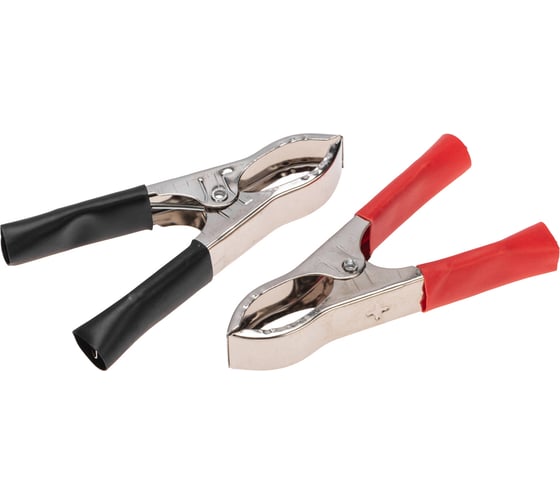 Изображение товара Зажим крокодил REXANT 30 А 75 мм черный и красный 100 шт 16-0015