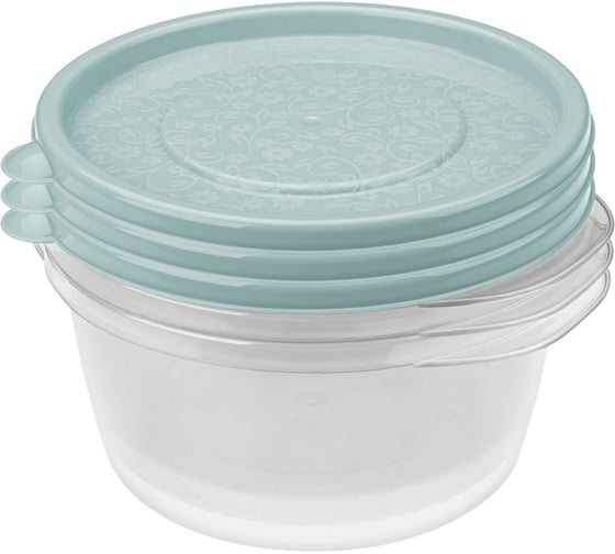 Изображение товара Комплект контейнеров Phibo Арт-декор 0,75л 3 шт Светло-голубой 431154131