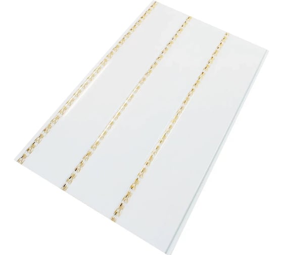 Изображение товара Панель ПВХ Центурион 0,24x3 м Софитто 3 полосы Кантри золото лак 10 шт. 62879