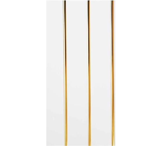 Изображение товара Панель ПВХ Центурион 0,24x3 м Софитто 3 полосы золото лак выпуклая 10 шт. 58245